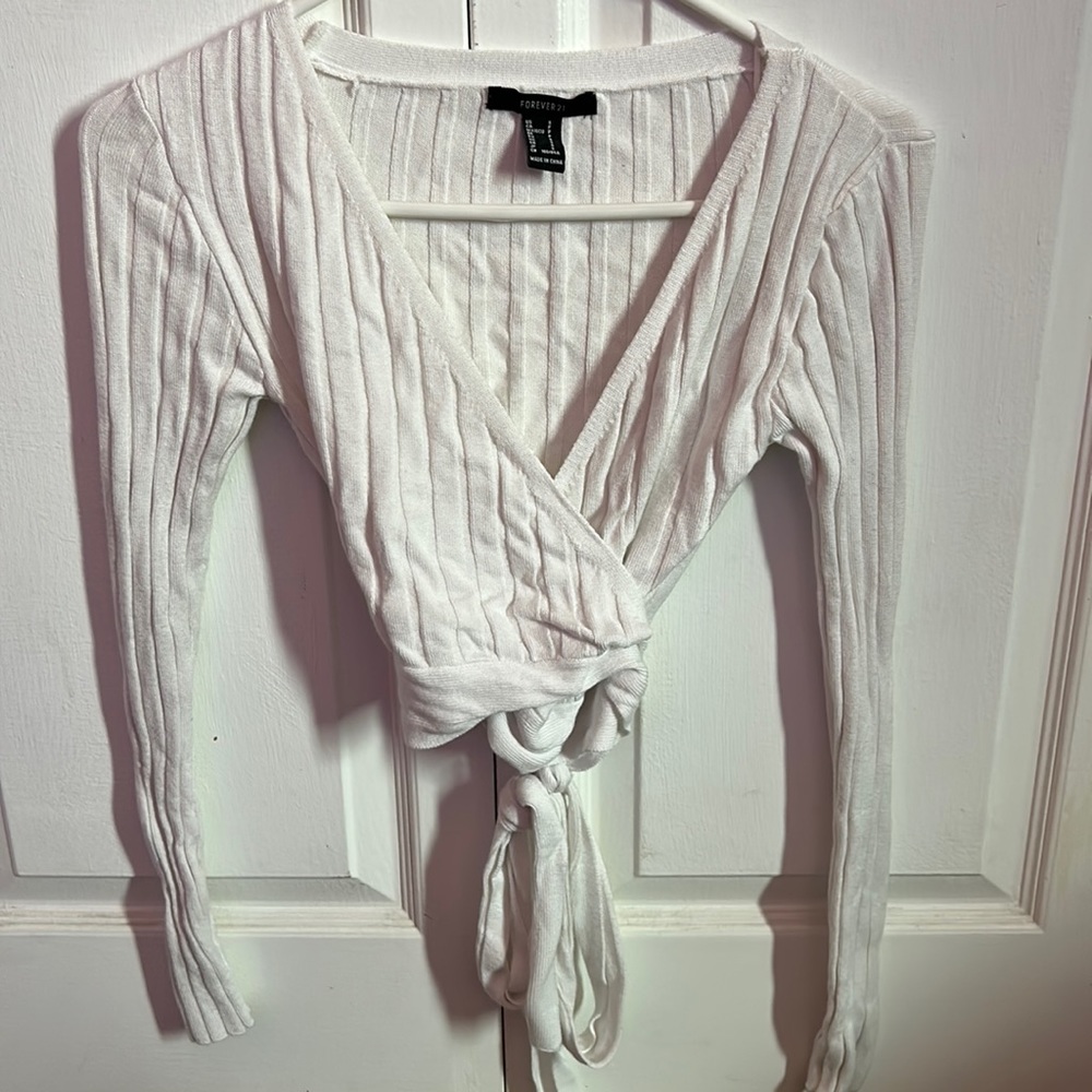 white criss-cross long sleeve!